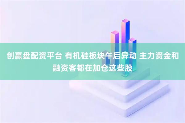 创赢盘配资平台 有机硅板块午后异动 主力资金和融资客都在加仓这些股